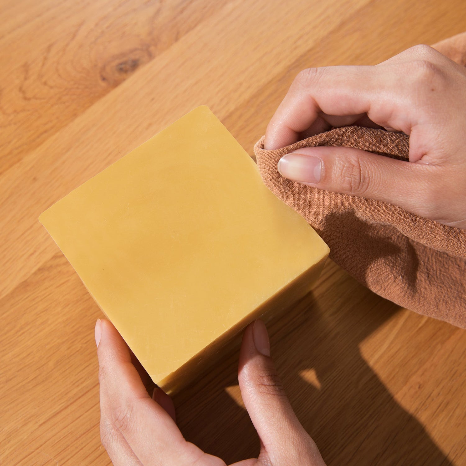 Freeze and hammer: cutting beeswax