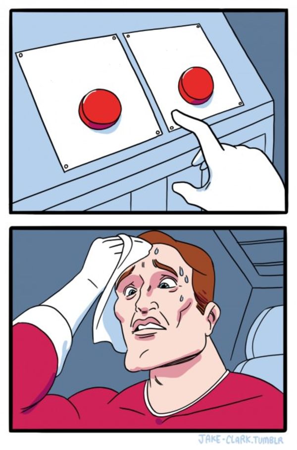 Two Buttons meme about Sperry Honey