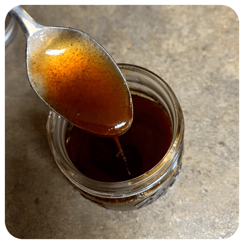 Honey Chipotle Sauce in a small mason jar